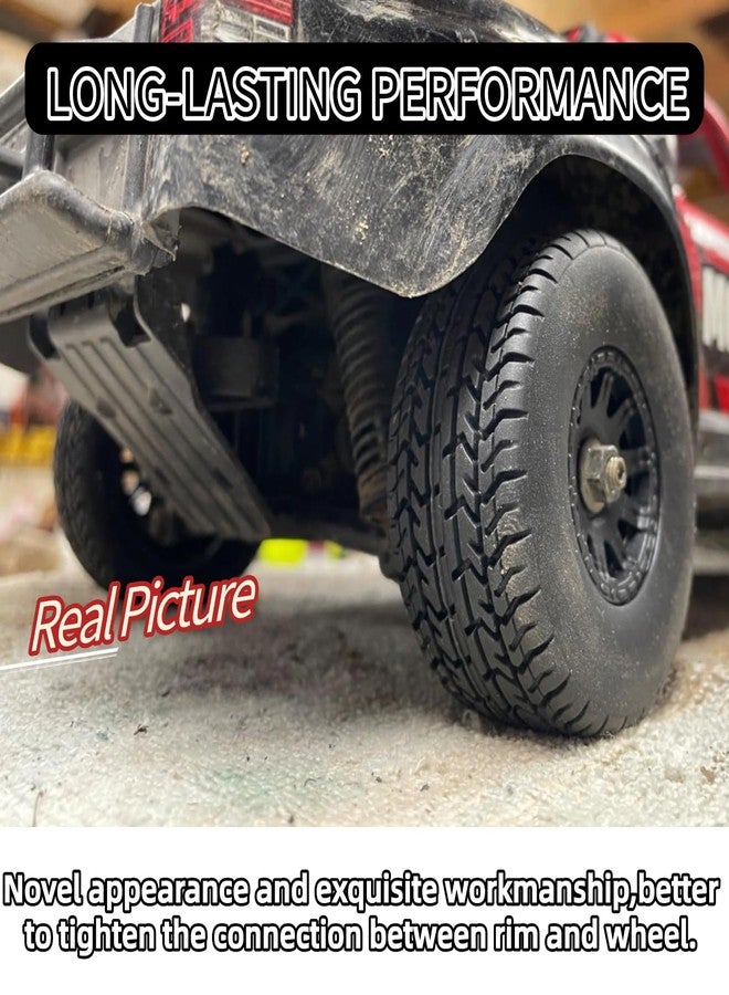 Gueiddi RC Car Tires Wheel, Rubber Tires and Plastic Wheel for 1/18 ARRMA Typhon GROM (1/14 Black) - Image 5